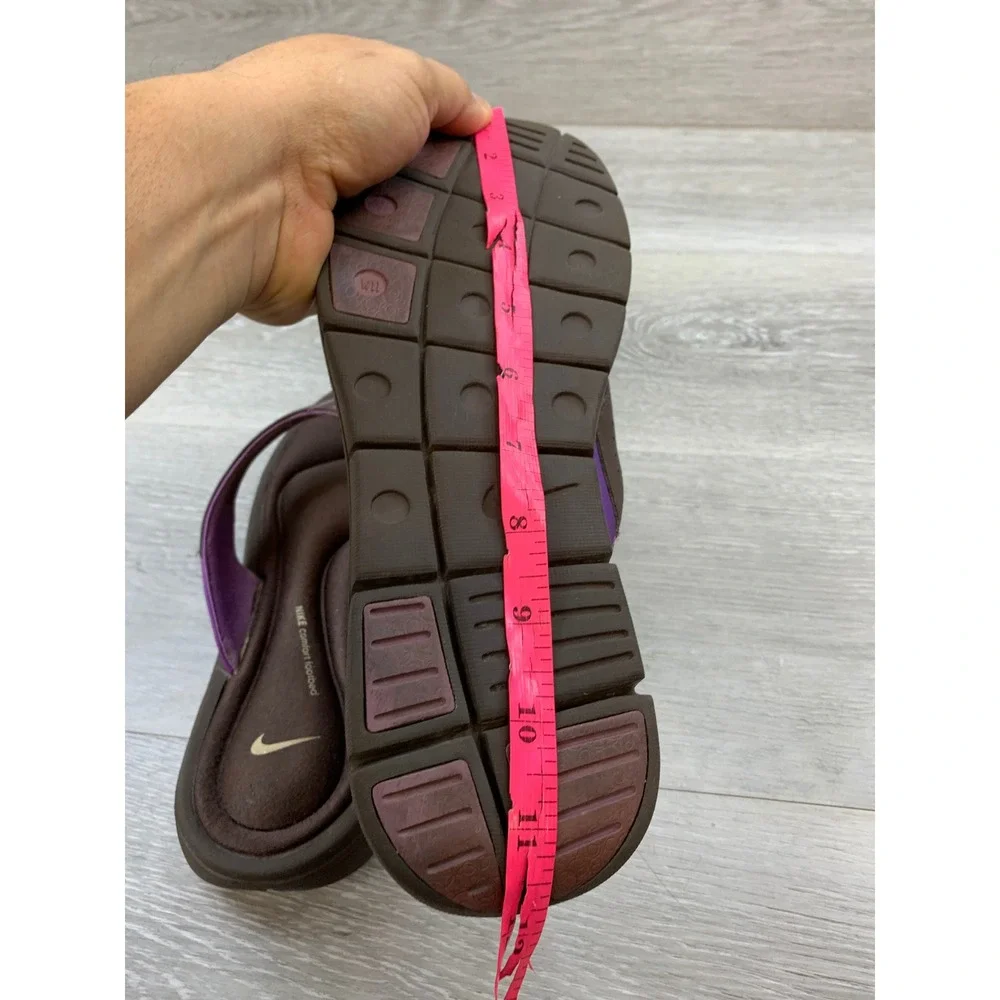 Nike Women's Sandals Comfort Thong Brown Purple Athletic Flip Flop 11 Shoes
